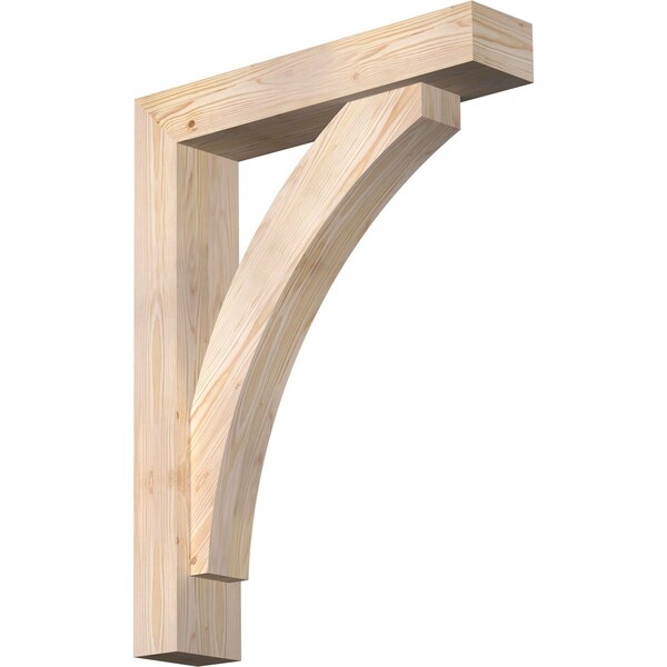 Ekena Millwork Thorton Block Smooth Bracket w/ Offset Brace, Douglas Fir, 5 1/2"W x 26"D x 34"H BKT0604X26X34THR05SDF - main
